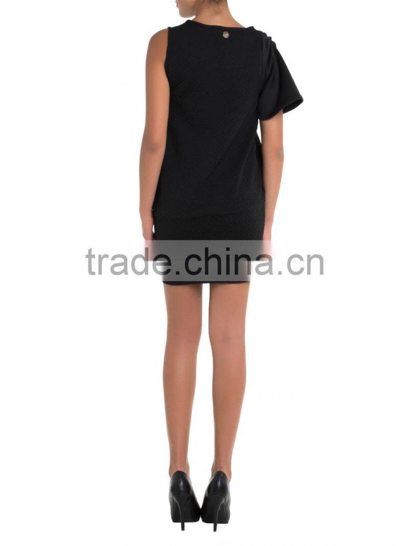 2015 Round Neck Solid Black Sleeveless Elegant Womens Casual Dress Wholesale