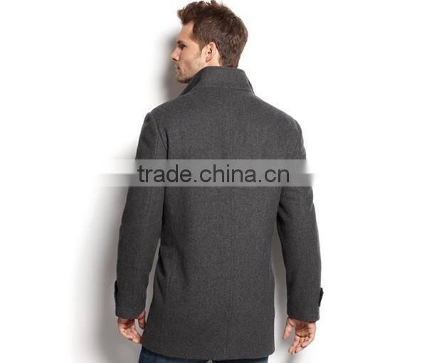 Wool-Blend Knit-Bib Car Coat