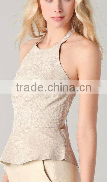 12TT012 Python skin printing TBSP brought suede tank top