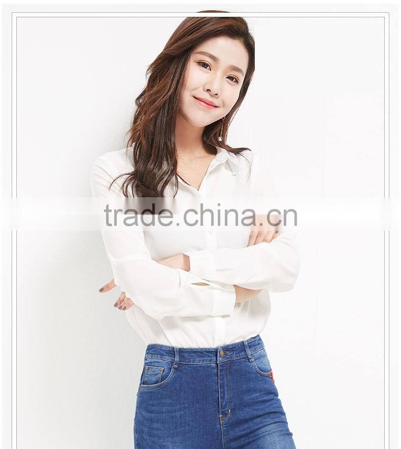 SZXX Hot Sale Wholesale Womens Lady Elegant White Blouse Shirts