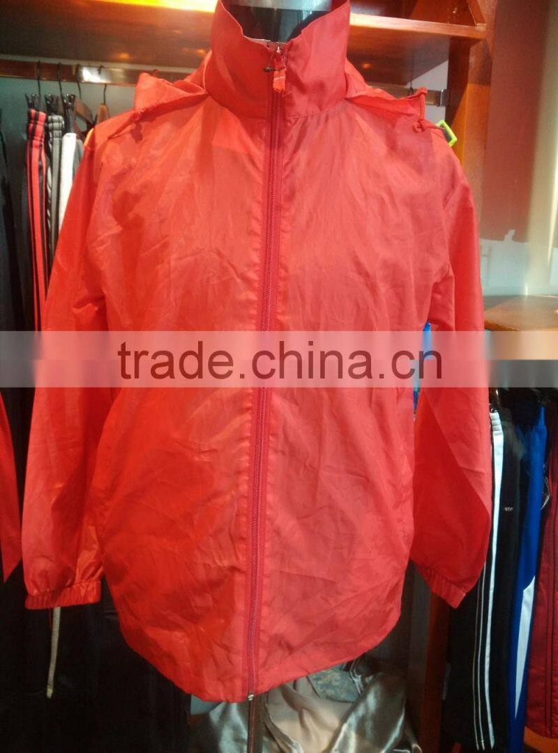 Popular hot selling polyester rain jacket for man