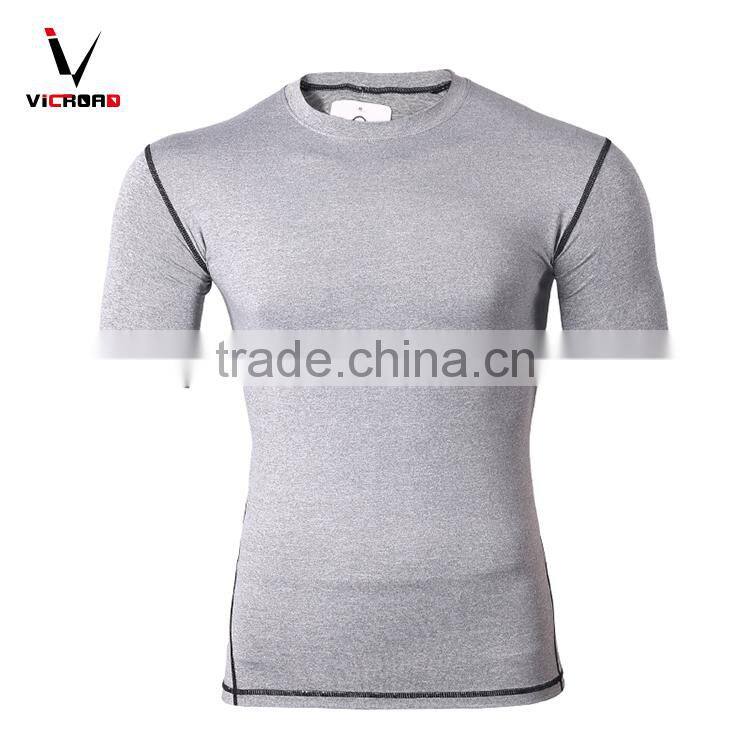 Made In China OEM sportswear compression streched exercise fitness tshirt men