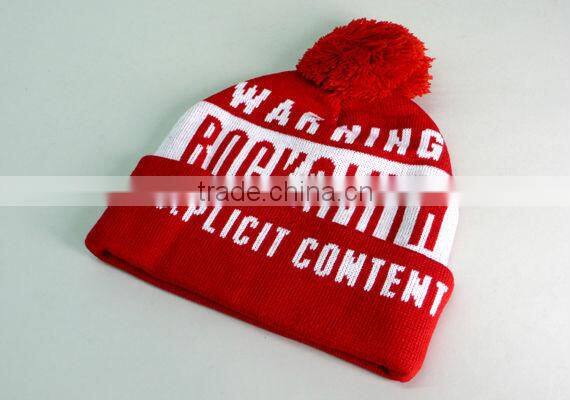 100% acrylic vintage winter hat custom jacquard beanie