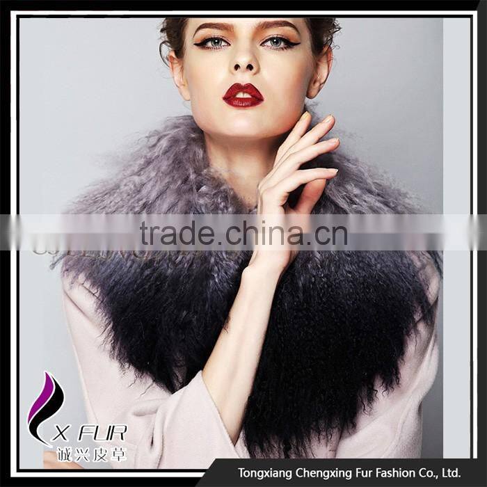CX-A-62B New Design Ladies Coat Detchable Mongolian Lamb Fur Collar