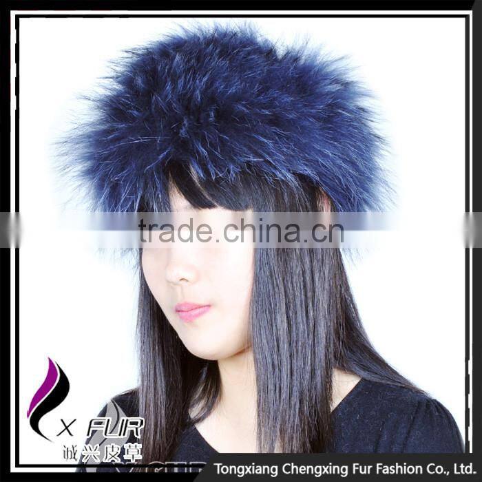 CX-E-30 Fancy Design Elastic Raccoon Fur Wholesale Plastic Headbands