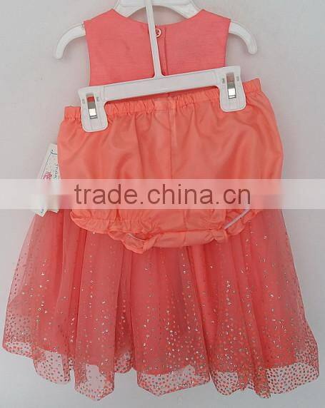 lovely baby girls pink embroidered dress with underwear for summer