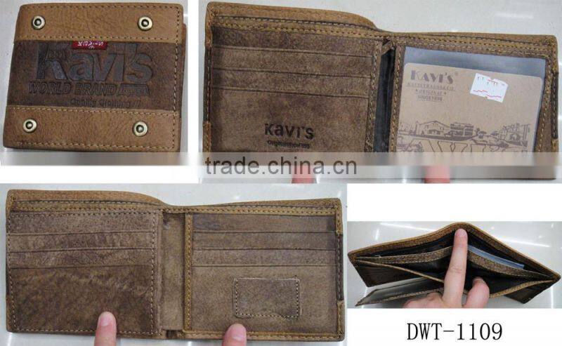 Fashion China supplier men genuine leather button stylish wallet