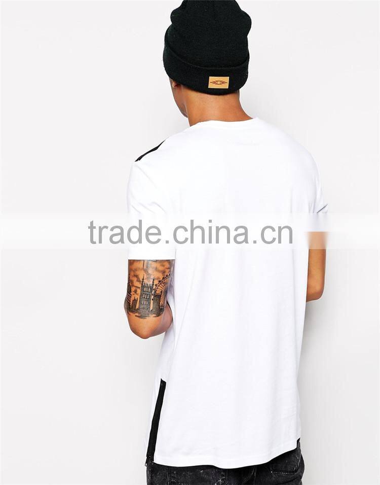 Extended Longline T-Shirt With Side Zips
