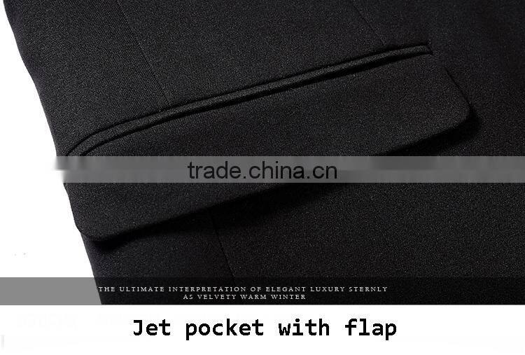 Wholesale Suit Polyester Fabric Black 1-Button Suits For Men