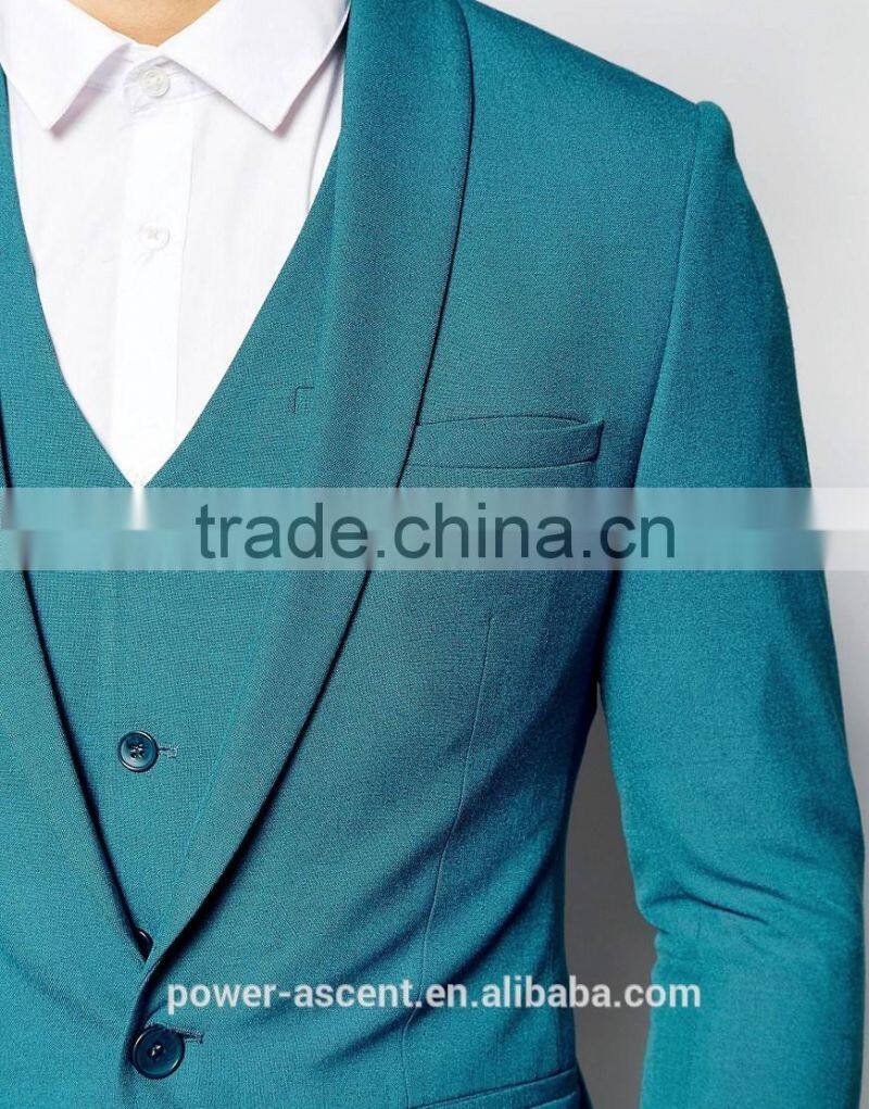 2016 men's hot sale amazing skinny turquoise suit jacket