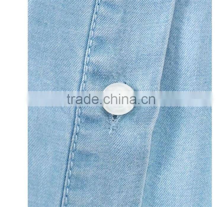 Hot selling beautiful ladies new design top quality denim women plain shirts