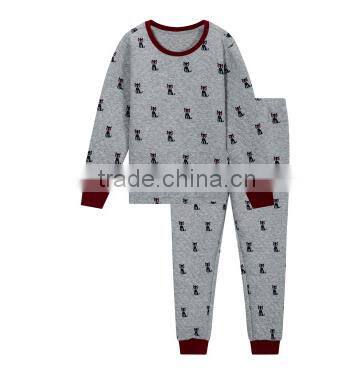 Jiangxi lovely boys sleepwear sets custom cotton/polyester air layer fabric good quality pajamas