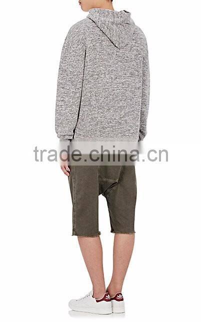 "Oversized Cropped" Cotton-Blend Hoodie