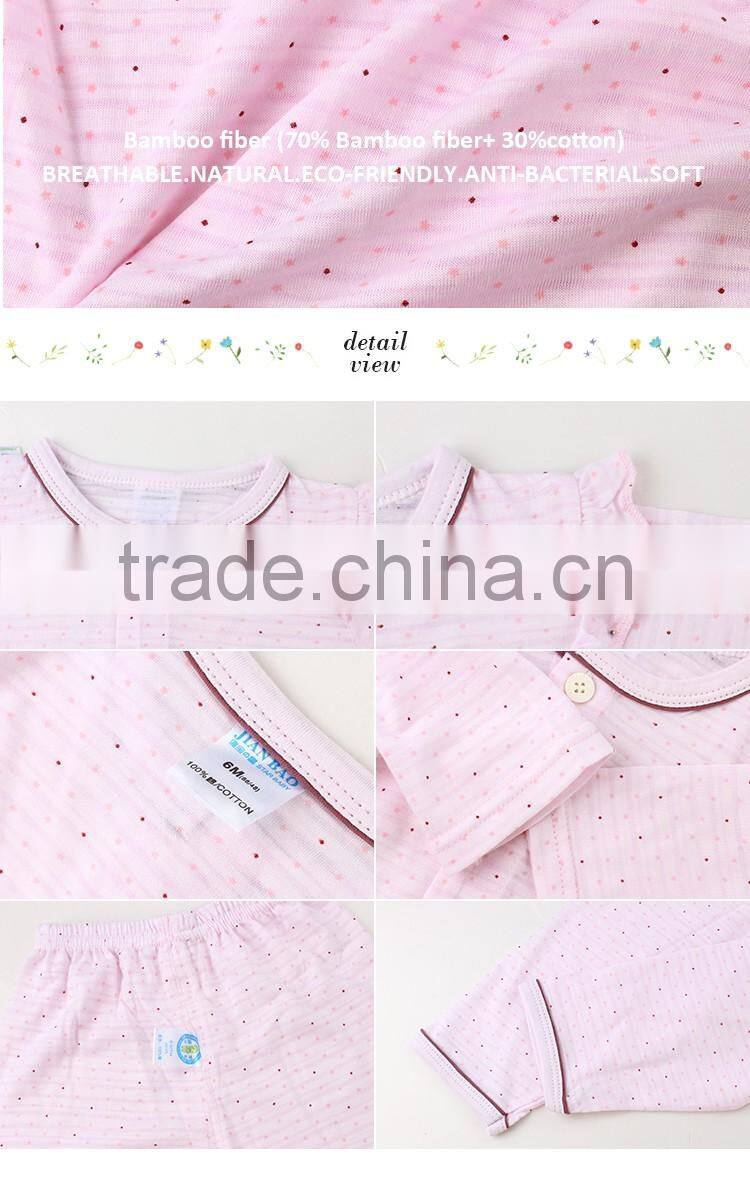 OEM soft comfortable simples design pink baby girls clothing sets