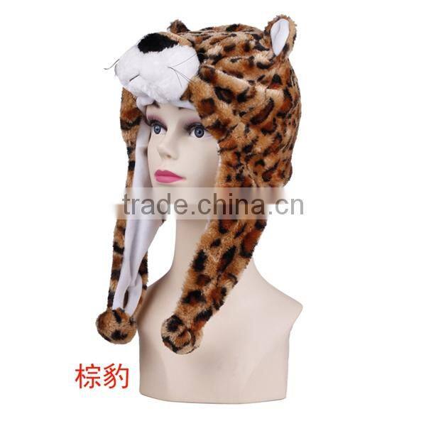 2013 winter plush funny fur animal hats with paws