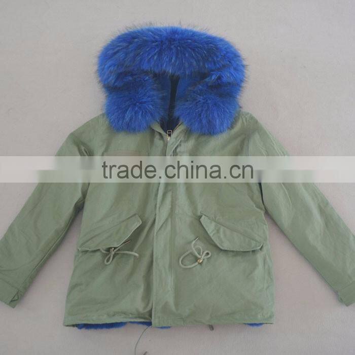 Myfur High Quality Removable Faux Fur Lining Matched Color Raccoon Fur Hood