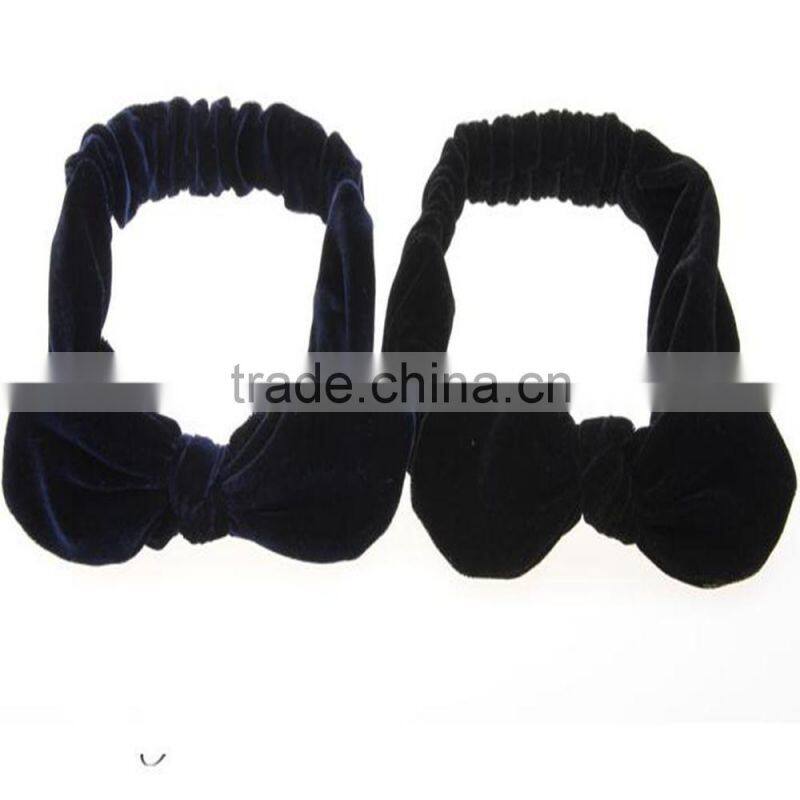 Cute Velvet Headbands Knot Ear Bow Turban