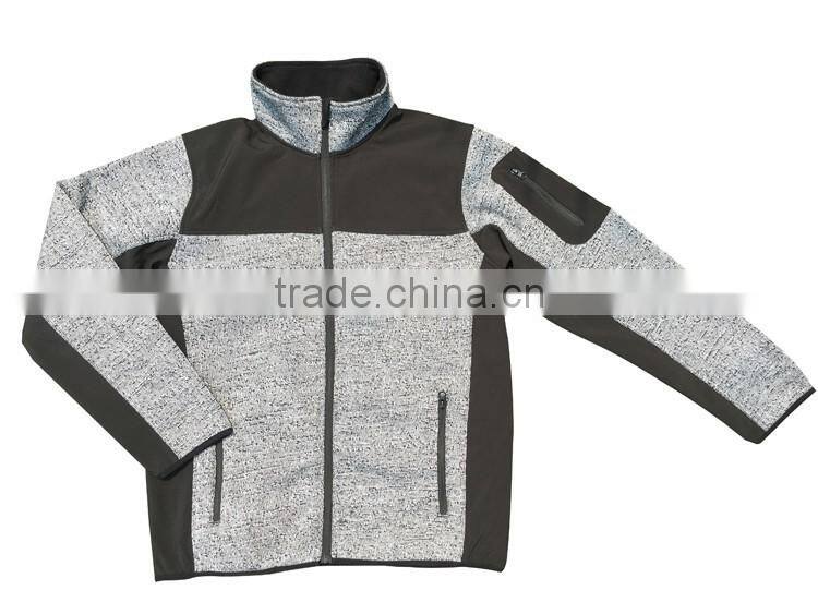 European style warm comfort workwear knitted softshell jacket