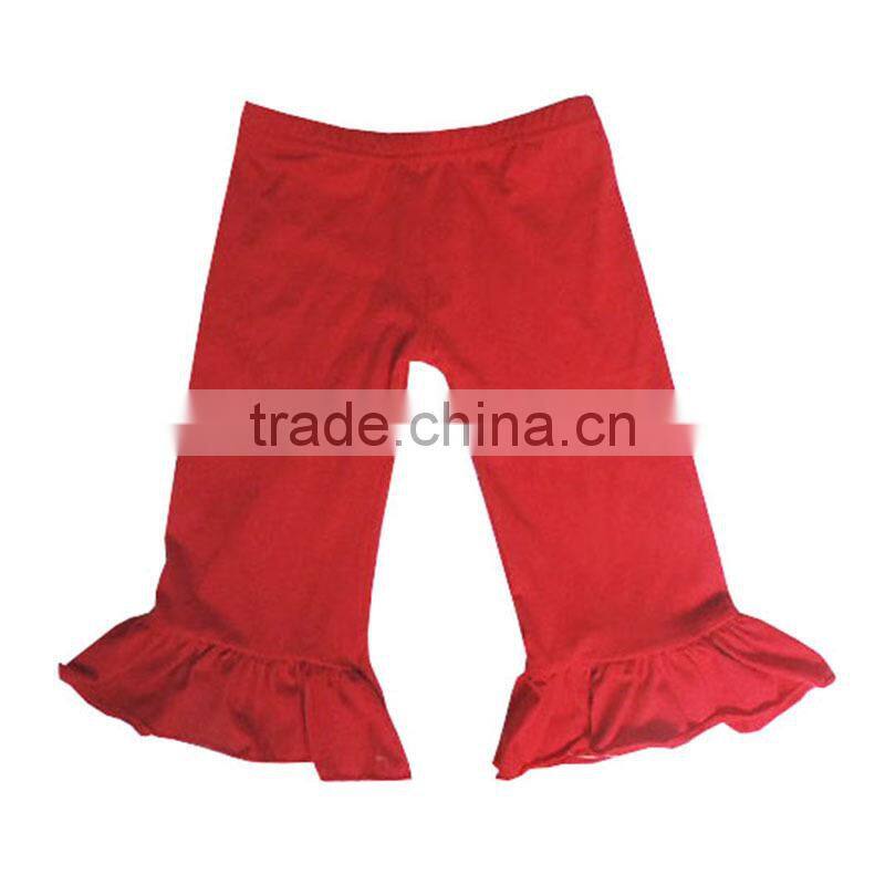 Persnickety children clothing wear wholesale cheap price pure cotton pants colorful ruffle pants capris baby girls cotton capris