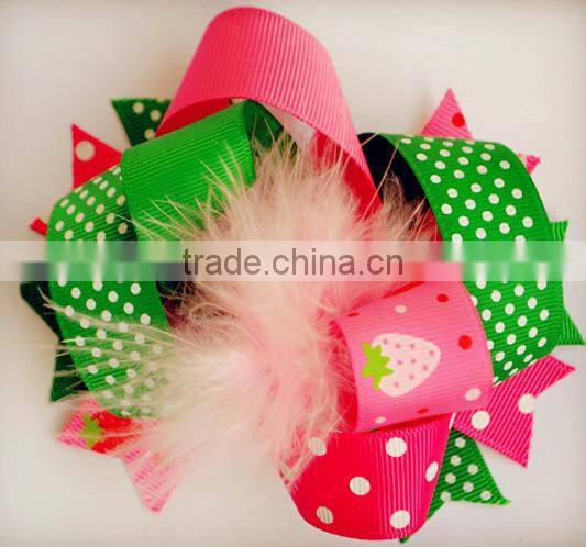 2014 christmas hair bow for kids, baby christmas hair bows
