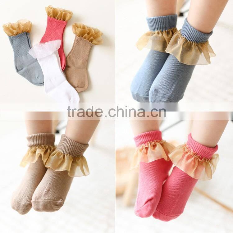 2016 Spring and summer Korean children cotton lace socks