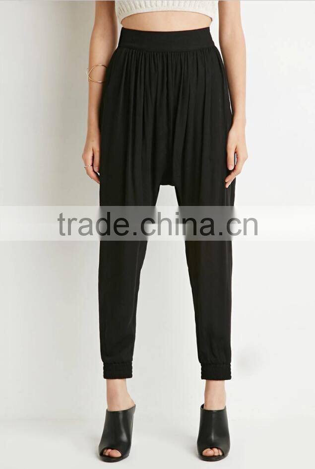 Shandao Summer Anti-Wrinkle Plain Dyed Casual Viscose Pants Women