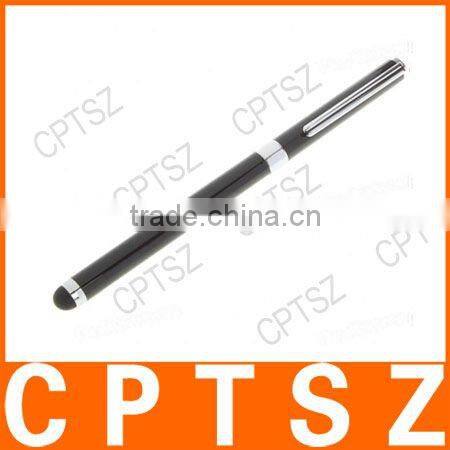Black Ink Ball Pen + Touch Screen Stylus for iPod/iPhone/MP3/MP4/PDA - Black + Silver