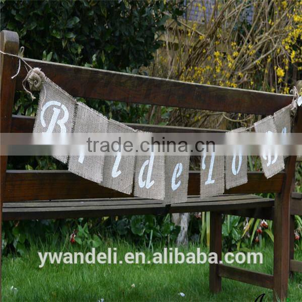 Bride To Be White Hessian Wedding Bunting, Vintage Hen Party Bunting, Rustic Bunting