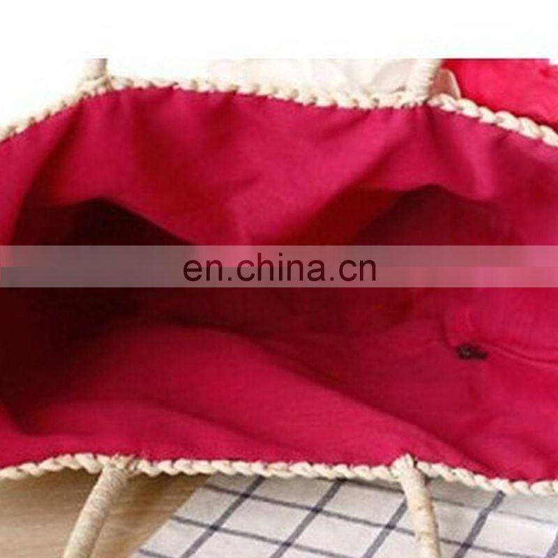 Women Summer Woven Shopping Straw Basket Bag