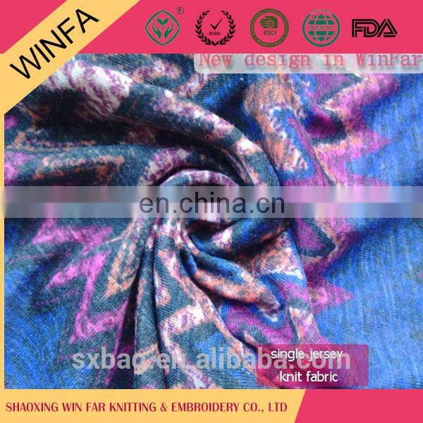 2015 New Made in china Colorful Plain micro polyester jersey fabric for cloth