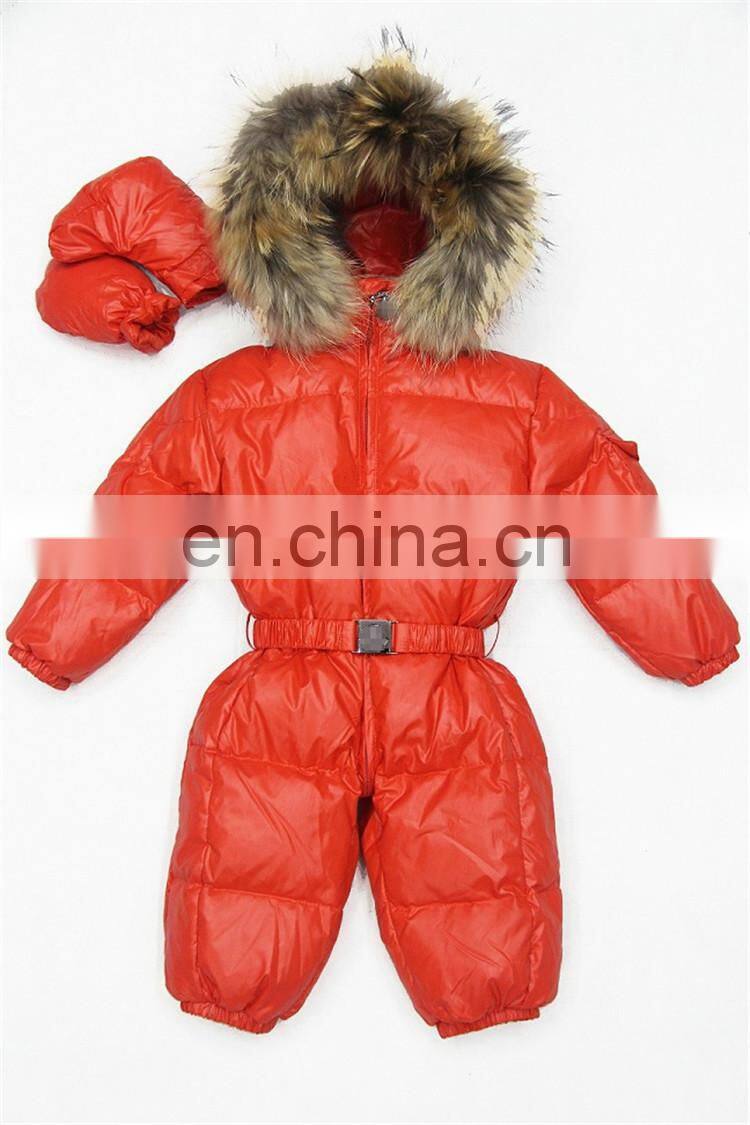 Cute Super Quality Lovely Child Down Overwear Kids Fur Hooded Coats