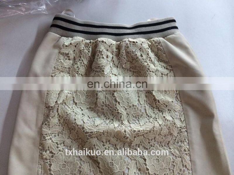 Ladies' lace skirt with pu