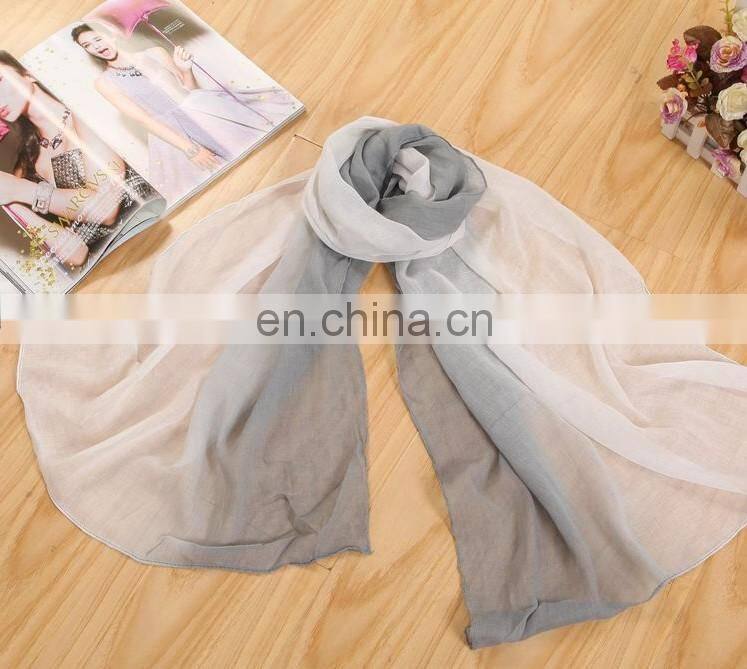 custom simple gradient ramp silk scarf sunshade voile scarf