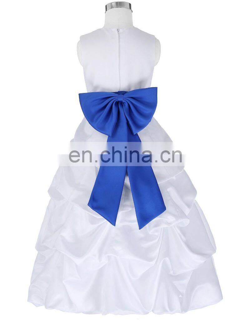 Grace Karin Flower Bow-Knot Decorated Princess Bridesmaid Wedding Pageant Flower Girl Dress Party Girls Dress CL010430-3