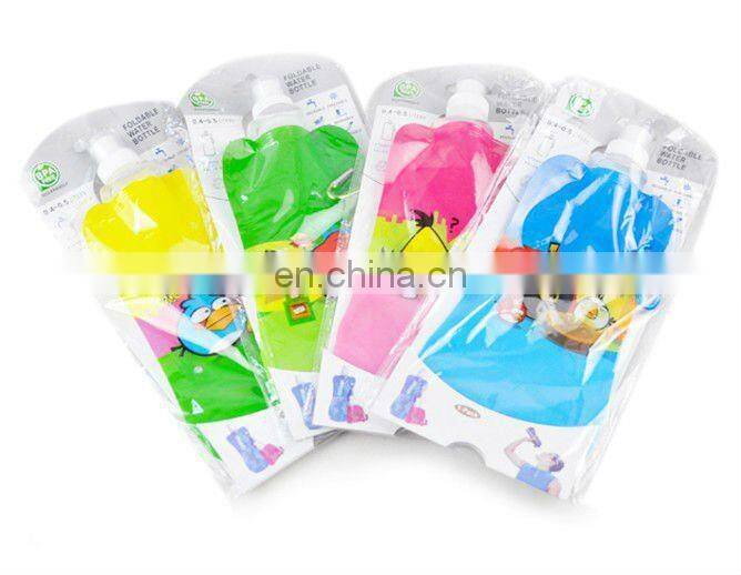 clear plastic foldable flat water bottle