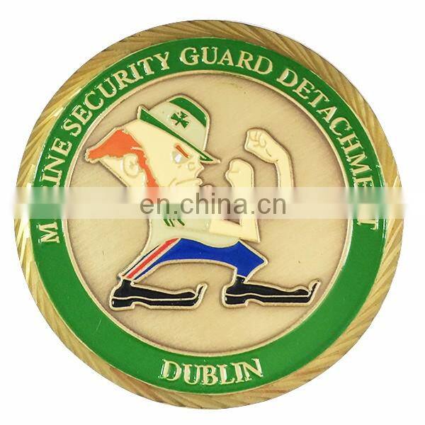 Copper stamped soft enamel souvenir coin with diamond cut edge manufacturer