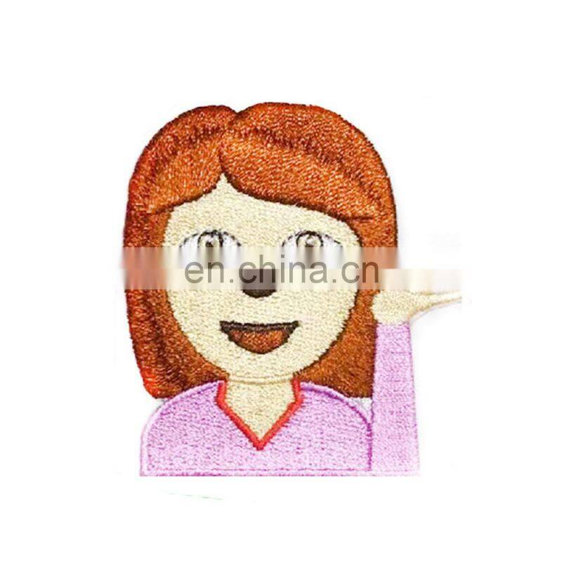 Wholesale custom fashion embroidered patch embroidery badge for clothing