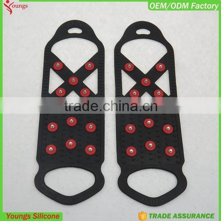 2016 eco-friendly anti-slip Over Shoe Studded Snow Grips Ice Grips Anti Slip Snow Shoes Crampons Cleats 11 studs