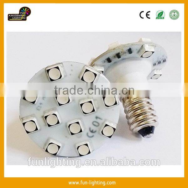 Wholesale 9 LEDs 28mm AC24V E10 RGB changing color sequence group rgb auto runing amusement led lamps