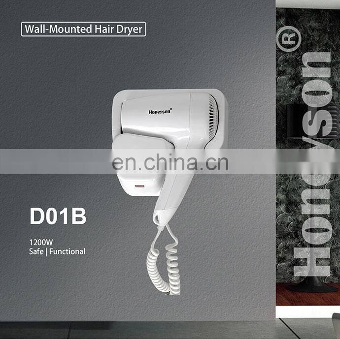 Honeyson hair dryer for hotel wall mounted hairdryers D01B