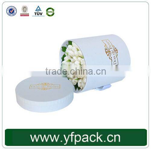 High end preserved fresh flowers paper round boxes flower