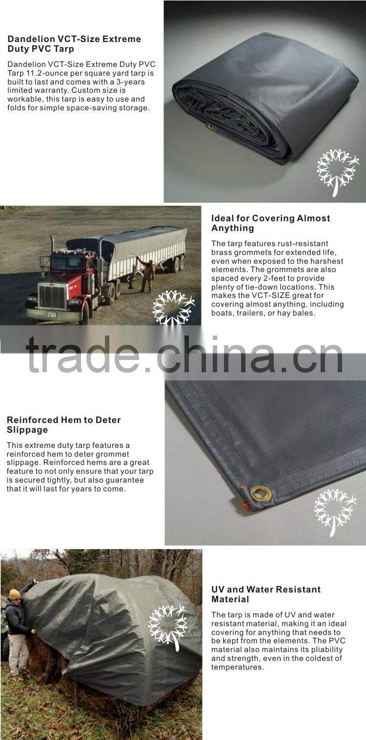 black heavey duty waterproof truck trailer pvc tarpaulin custom vinyl tarps