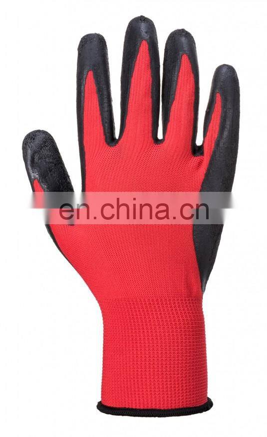 Heavy Duty Red Polyester Liner Latex Coated Gloves