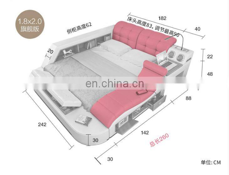 New Storage Nugabest Spa Massage Bed With USB&LED Bedroom Furniture Massage Bed Sets