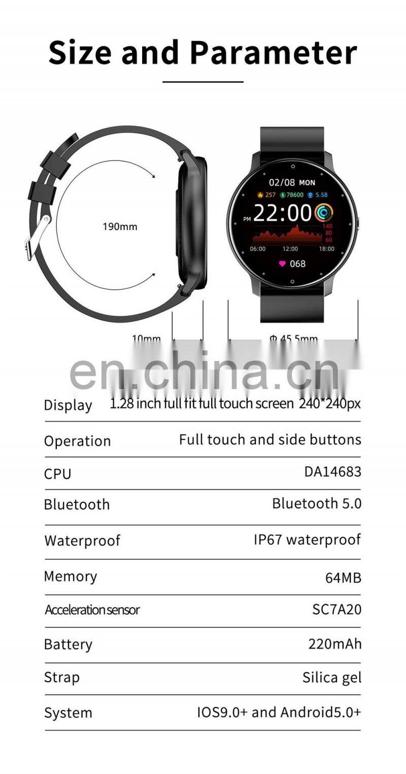 ZL02 Men Women Smartwatch For IOS Android Message Reminder Sleep Monitor Heart Rate mens smart watch android