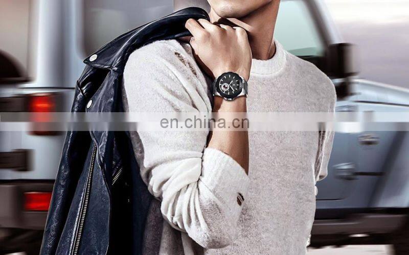 PAGANI DESIGN 1636 Men's Fashion&Casual Quartz Watch Stainless Steel Band Auto Date