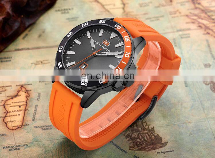 MINI FOCUS MF0020G Cool Fashion Big Display Rubber Band Analog Calendar Men Sports Casual Quartz Watches