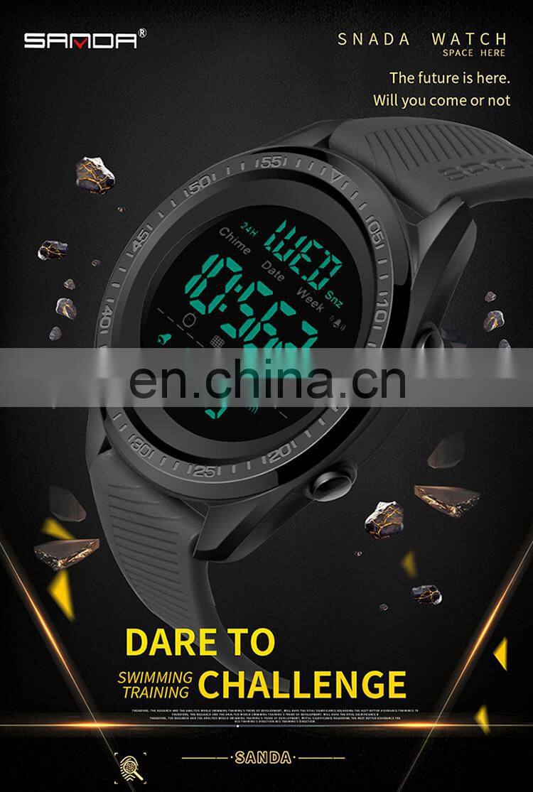 Sanda 6013 Big Screen Sport Dual Display Wrist Luxury Fitness Men Watch Other Quartz Digital Watches