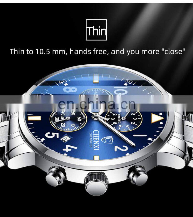 CHENXI 937 Men Quartz Watches New Fashion Sport Waterproof Luxury Chronograph Stainless Steel Wrist Watch