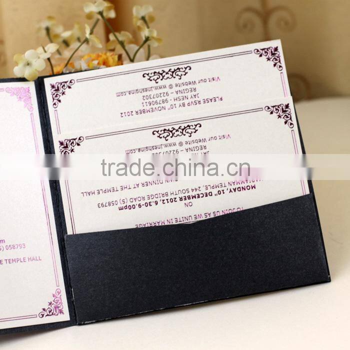 2016 Western Style Premium Luxury Velvet Flocked Wedding Invitation